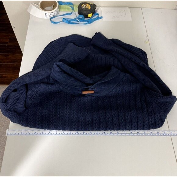 Levelwear Salute Sweater Mens Size M Cotton Cable Knit Preppy - Picture 11 of 13